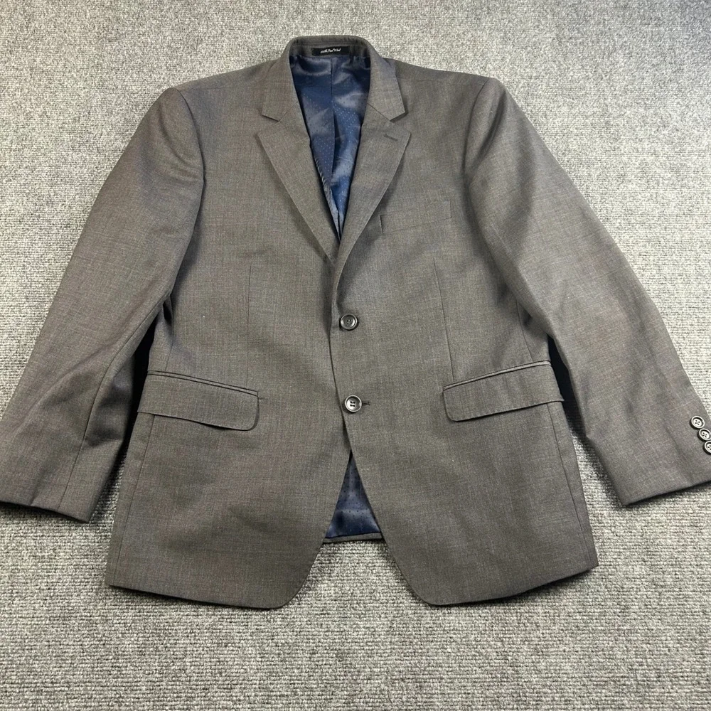 Mantoni Mens Grey 100% Virgin Wool Slim Fit Suit Jacket Blazer Size 40